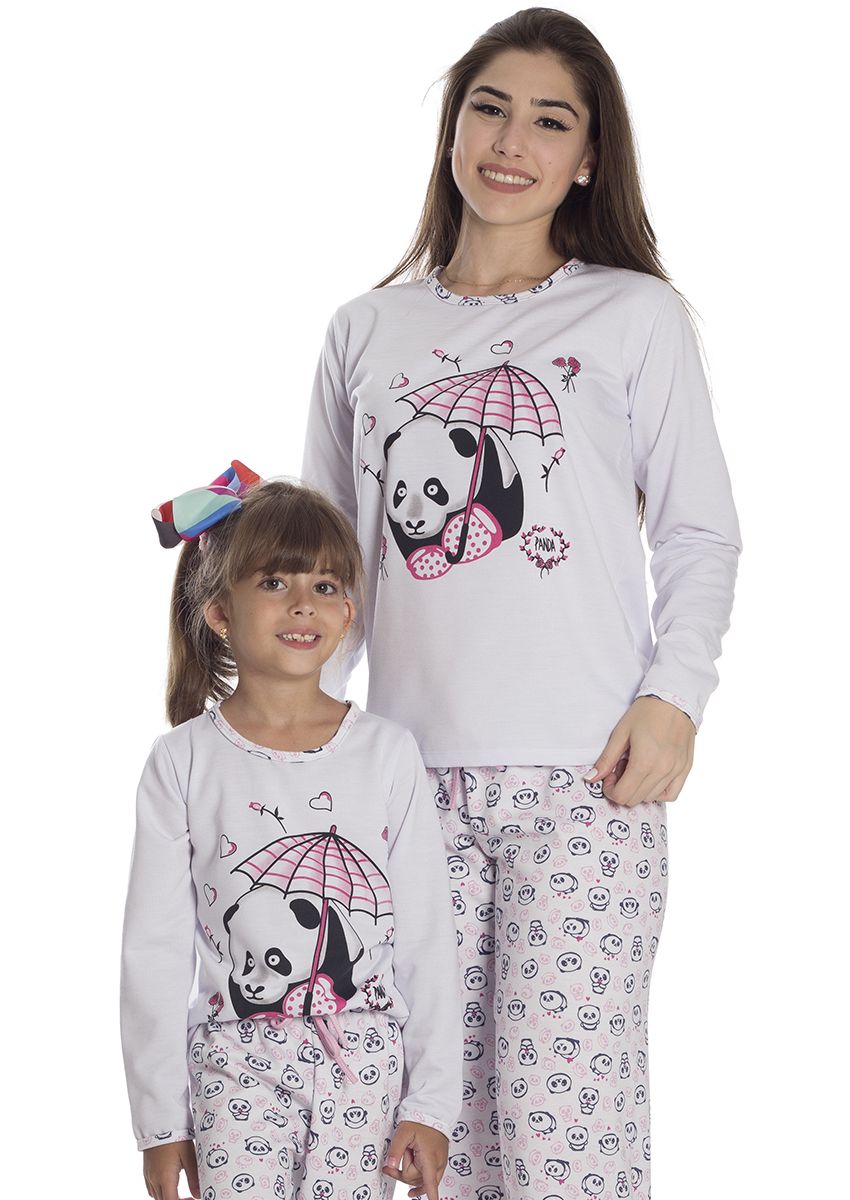 Pijama Comprido Algodão Estampado Ursinhos