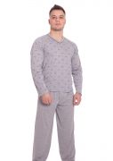 Pijama Masculino Plus Size Longo Pai e Filho Blusa Estampada Variada Calça Lisa
