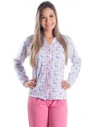 Pijama Plus Size Feminino Longo Blue Moon