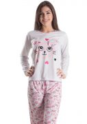 Pijama Plus Size Longo Miau