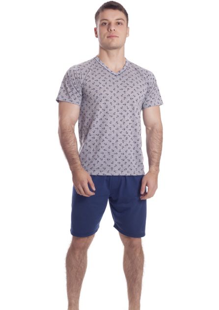 Pijama Plus Size Masculino Curto Pai e Filho Camiseta Estampada